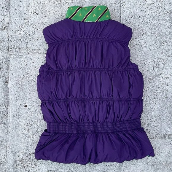 Ralph Lauren Girl Kid Vest Reversible Green/ Purple Sleeveless Jacket Sz L 12-14 - Picture 8 of 11